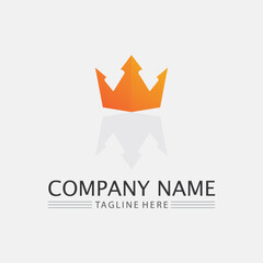 Crown Logo and queen, king logo designTemplate vector illustration