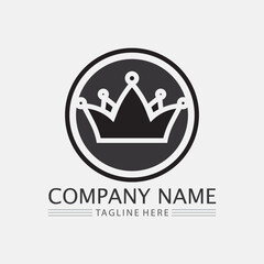 Crown Logo and queen, king logo designTemplate vector illustration