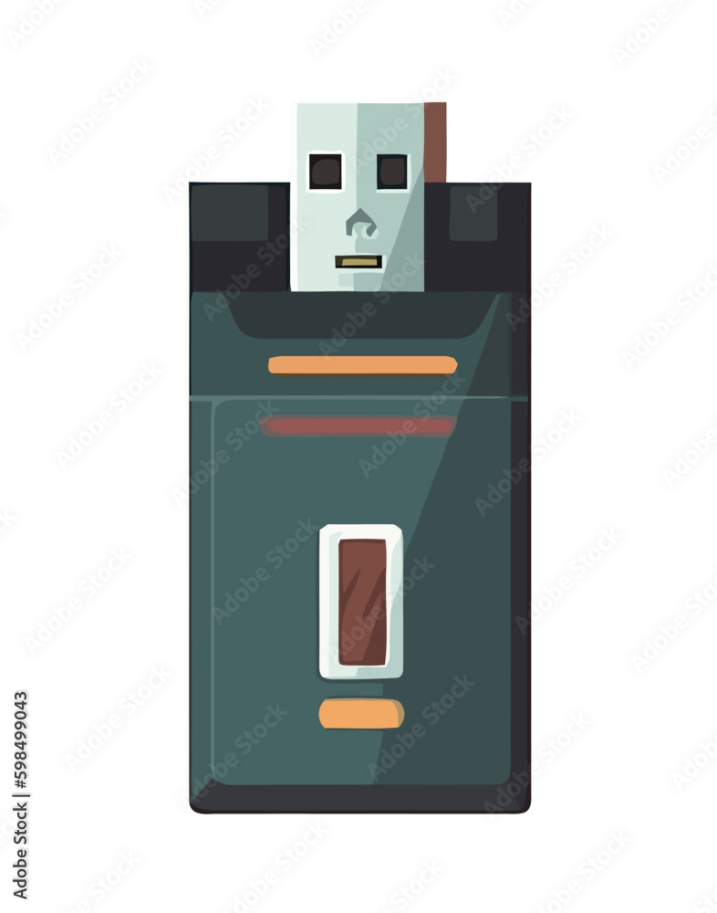 Poster vector illustration of a computer equipment usb generative ai