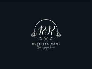 Alphabet RR r&r Feminine Business Logo, Minimal Rr r r Unique Signature Letter Logo