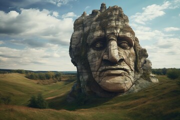 Fototapeta premium Ancient sulpture made Ai generative technology
