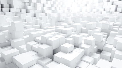 大量の白いキューブの部屋　Generative AI