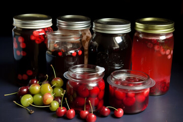 Fototapeta na wymiar red drink food healthy berry fruit jar juice sweet glass. Generative AI. Generative AI