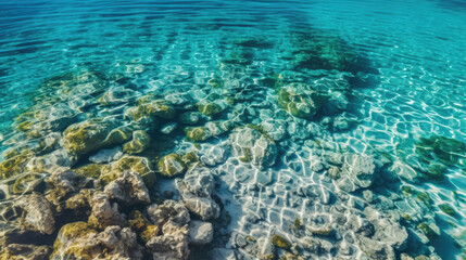 a clean underwater scene, generative ai