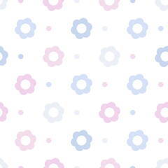 Fototapeta na wymiar Simple seamless pattern with flowers. Cute spring pattern.