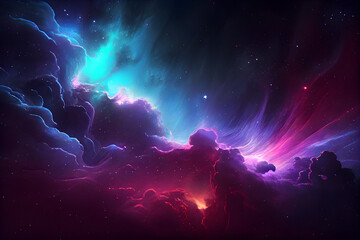abstract space background with stars and nebula. AI Generative
