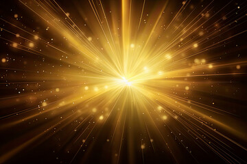 Abstract light rays effect with dots and sparks