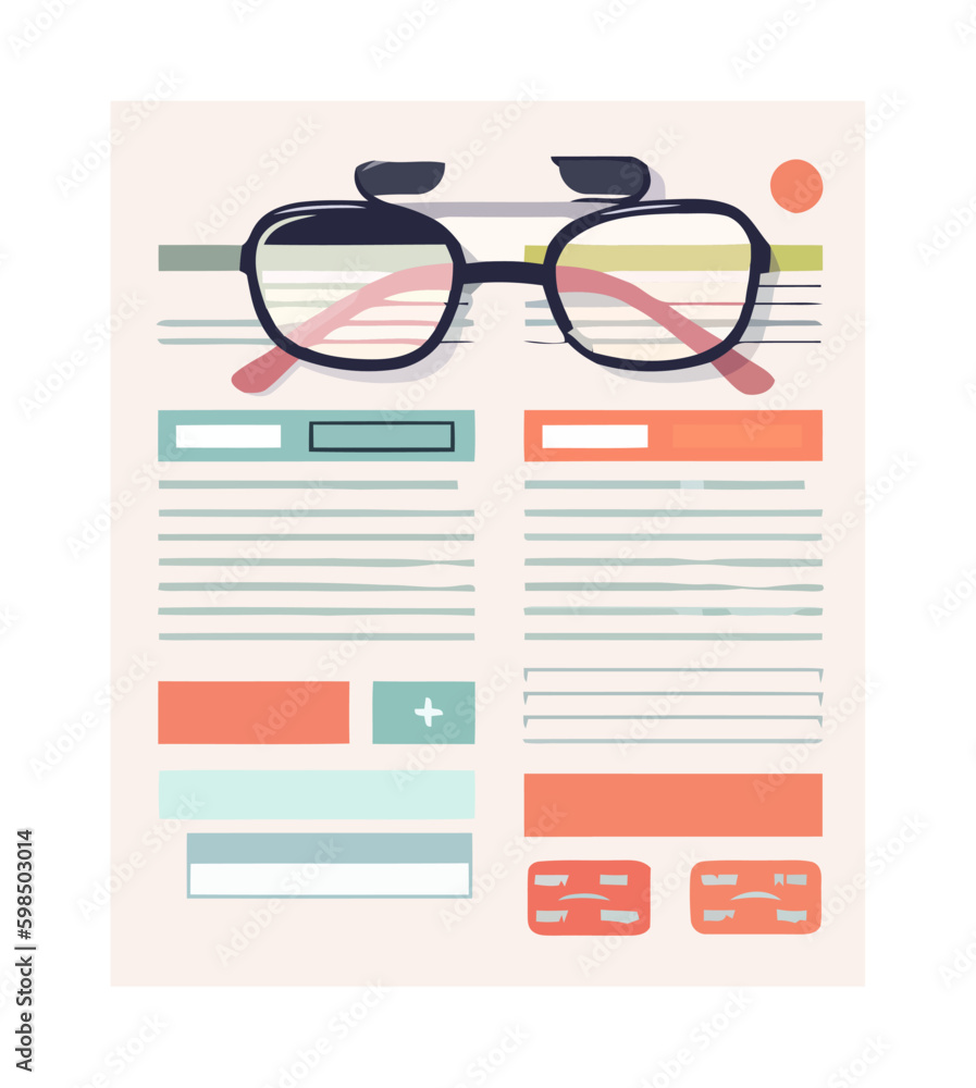 Poster business data chart with eyeglasses generative ai