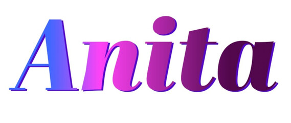 Anita - pink and blue color - female name - ideal for websites, emails, presentations, greetings, banners, cards, books, t-shirt, sweatshirt, prints

