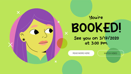 Young Woman With Tunnel Earring Banner Template