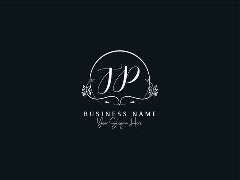 Initial Signature TP Letter Logo Icon, Minimal Luxury Tp pt Logo Letter Vector For Shop