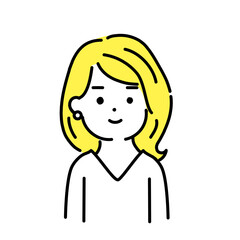 かわいい人物のイラストシリーズ。女性のオフィスワーカー。笑顔。　