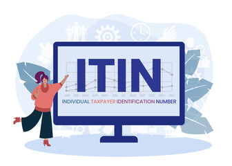 ITIN - Individual Taxpayer Identification Number acronym. business concept background. vector illustration concept with keywords and icons. lettering illustration with icons for web banner, flyer