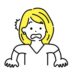 かわいい人物のイラストシリーズ。女性のオフィスワーカー。驚く。　