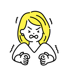 かわいい人物のイラストシリーズ。女性のオフィスワーカー。耐える。　