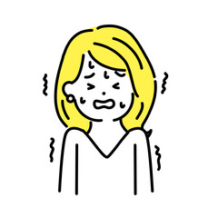 かわいい人物のイラストシリーズ。女性のオフィスワーカー。怖い。　