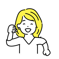 かわいい人物のイラストシリーズ。女性のオフィスワーカー。歩く。　