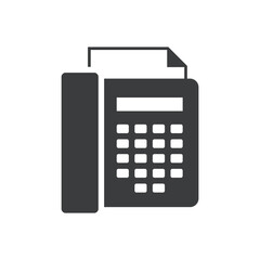 Phone, Old Office Fax Machine Isolated Vector Icon