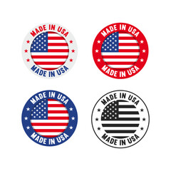 Made In USA, United States of America Vector Label Set