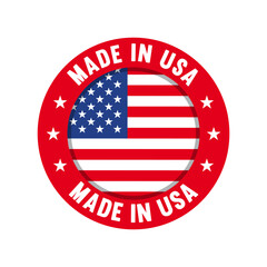 Made In USA, United States of America Vector Label 