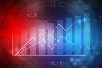 2d rendering Stock market online business concept. business Graph 