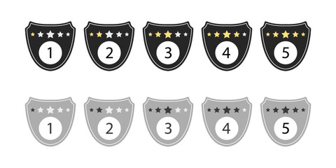 Rating stars badge, Customer review stars, Rate icons set