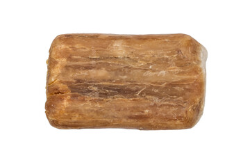 Fototapeta premium Old laundry soap on a white background. Soap close-up.