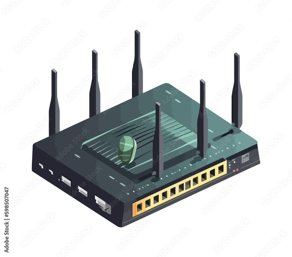 Poster router computer equipment global communication generative ai
