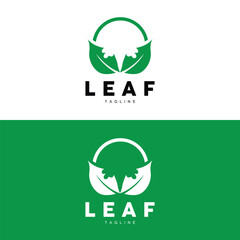 Green Leaf Logo, Ecology Natural Plant Vector, Nature Design, Illustration Template Icon