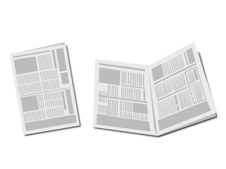 新聞のイラスト（閉じた状態と開いた状態）