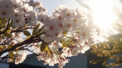 cherry blossom branch in spring, generative ai