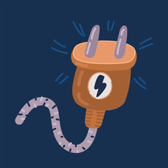 Cartoon vector illustration of electric plug