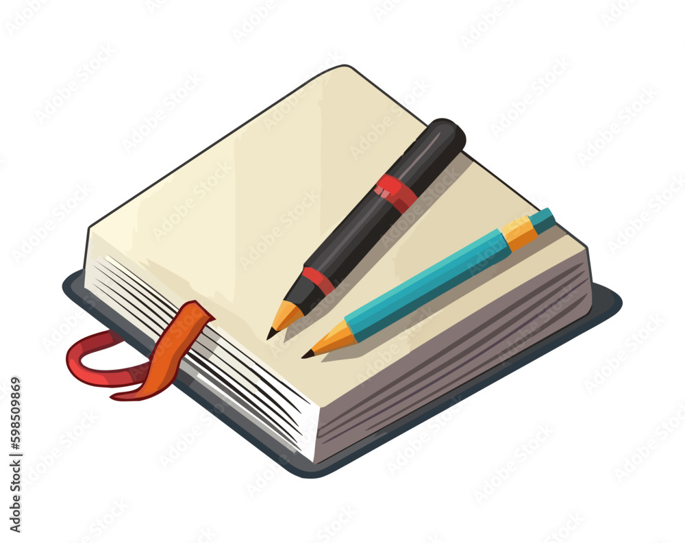 Poster learning literature from a textbook with pencils generative ai