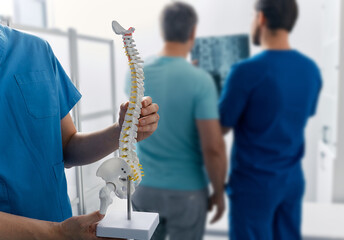 Complex examination and treatment of back pain with examination and MRI of spine in neurological...