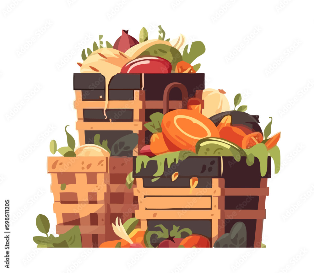 Wall mural fresh organic vegetables for healthy eating generative ai - Wall murals