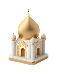 Mini Mosque 3D Illustration. Generative AI