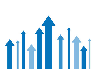 blue arrow that pierces through others little blue arrows