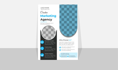 Business Flyer-Blue and Black Vector Business Flyer template design, A4 size vector illustration design.