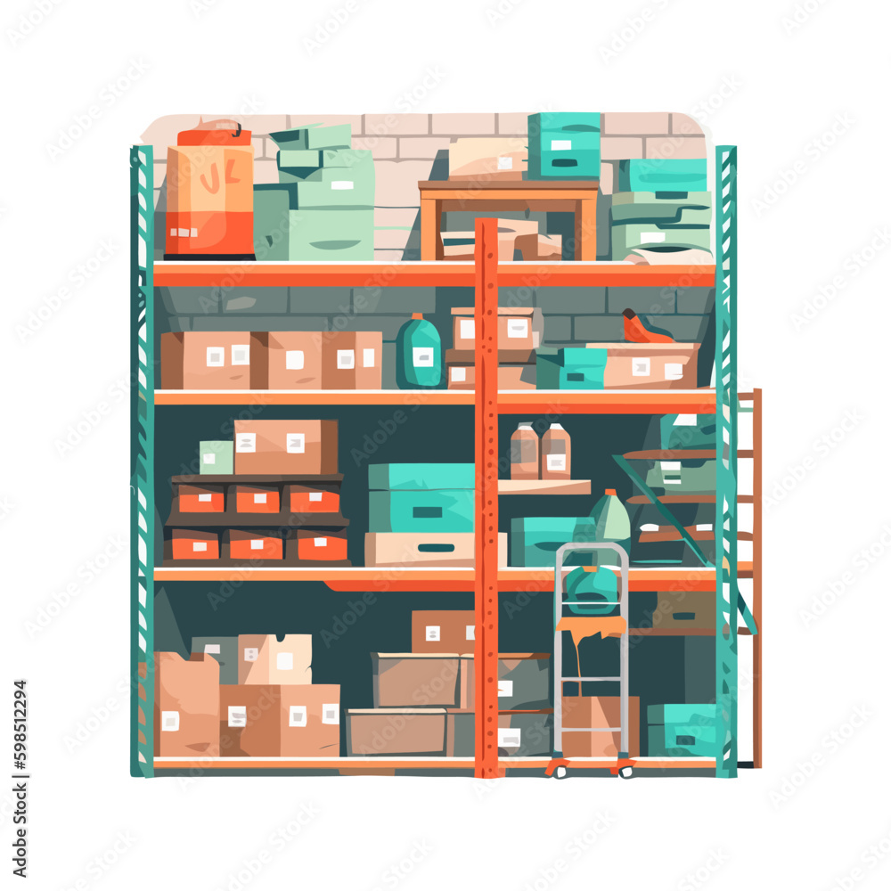 Poster different things stored on a shelf generative ai