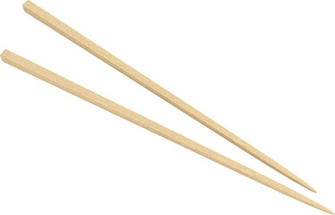 3d render pair of wooden chopsticks
