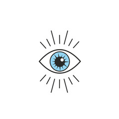 third eye spiritual symbol blue lens