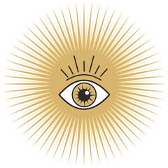 third eye spiritual symbol star gold