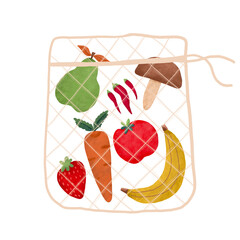 Eco friendly net bag isolated illustration on white background 