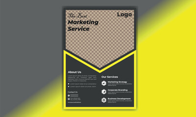 Business brochure flyer design a4 template, cover modern layout, print element.