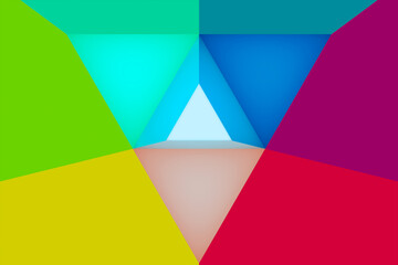 Obraz premium Abstract colorful background with triangles. Colorful abstract geometric background. Triangles pattern. 3d illustration.