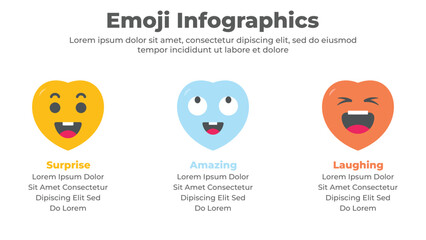 Vector emojis on love icons with different facial expressions