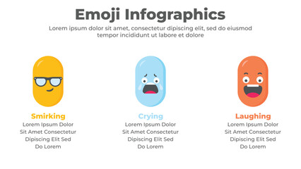 Vector emojis with different facial expressions