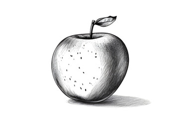 ai-generated, illustration of a pencil sketch of an apple
