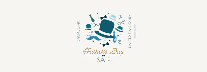 Father's Day sale banner. Modern minimal design.
