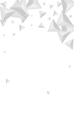 Hoar Pyramid Background White Vector. Polygon Gradient Design. Gray Space Card. Shard Isolated. Silver Triangular Texture.